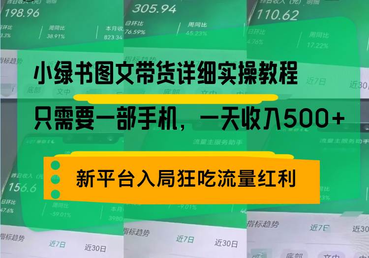 （13509期）小绿书图文带货详细实操教程，只需要一部手机，一天收入500+，轻松变现远创网-专注分享副业落地实操课程 – 全网首发_高质量项目输出远创网