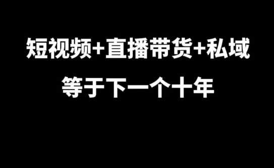 短视频+直播带货+私域等于下一个十年，大佬7年实战经验总结远创网-专注分享副业落地实操课程 – 全网首发_高质量项目输出远创网