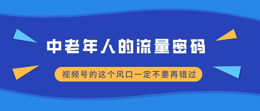 中老年人的流量密码，视频号的这个风口一定不要再错过，小白轻松月入过万远创网-专注分享副业落地实操课程 – 全网首发_高质量项目输出远创网