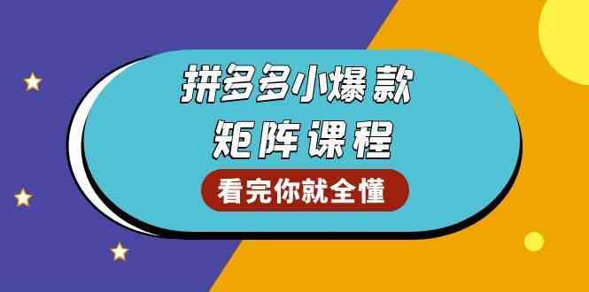 拼多多爆款矩阵课程：教你测出店铺爆款，优化销量，提升GMV，打造爆款群远创网-专注分享副业落地实操课程 – 全网首发_高质量项目输出远创网