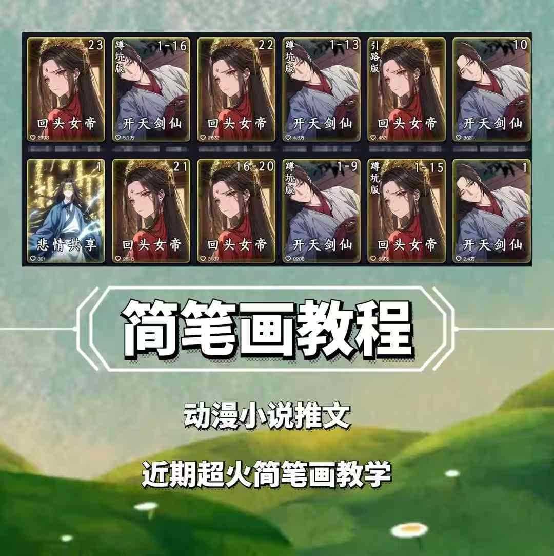 兜兜简笔画教学，小说推文动漫玩法，可做伙伴计划、分成计划、接广告等远创网-专注分享副业落地实操课程 – 全网首发_高质量项目输出远创网