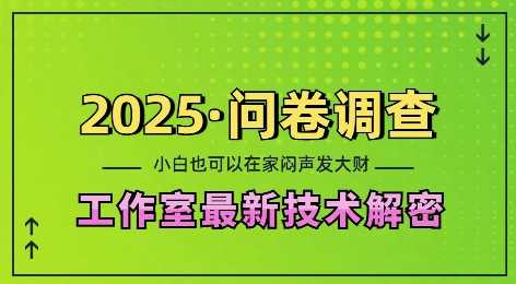 2025问卷调查最新工作室技术解密：一个人在家也可以闷声发大财，小白一天2张，可矩阵放大【揭秘】远创网-专注分享副业落地实操课程 – 全网首发_高质量项目输出远创网