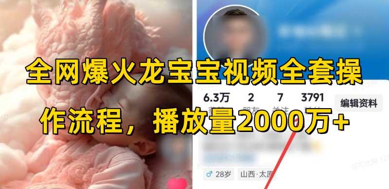 全网爆火龙宝宝视频全套操作流程，播放量2000万+远创网-专注分享副业落地实操课程 – 全网首发_高质量项目输出远创网