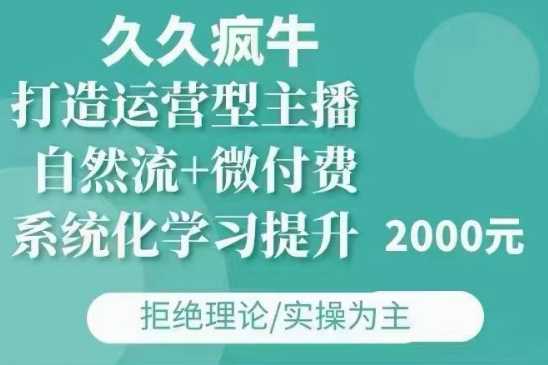 久久疯牛·自然流+微付费(12月23更新)打造运营型主播，包11月+12月远创网-专注分享副业落地实操课程 – 全网首发_高质量项目输出远创网