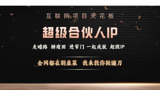 互联网项目天花板，超级合伙人IP，全网都在割韭菜，我来教你做镰刀【仅揭秘】远创网-专注分享副业落地实操课程 – 全网首发_高质量项目输出远创网