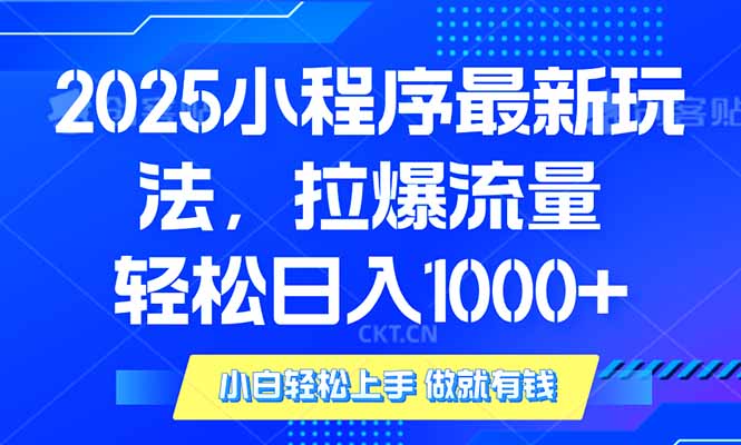 2025年小程序最新玩法，流量直接拉爆，单日稳定变现1000+远创网-专注分享副业落地实操课程 – 全网首发_高质量项目输出远创网