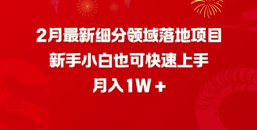 2月最新细分领域落地项目，新手小白也可快速上手，月入1W远创网-专注分享副业落地实操课程 – 全网首发_高质量项目输出远创网