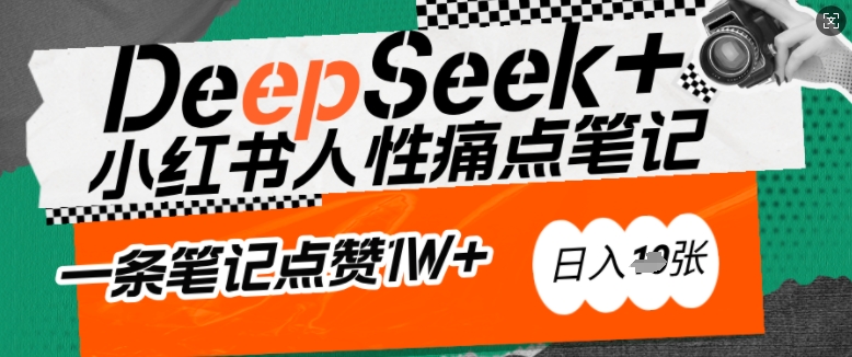 AI赋能小红书爆款秘籍：用DeepSeek轻松抓人性痛点，小白也能写出点赞破万的吸金笔记，日入多张远创网-专注分享副业落地实操课程 – 全网首发_高质量项目输出远创网