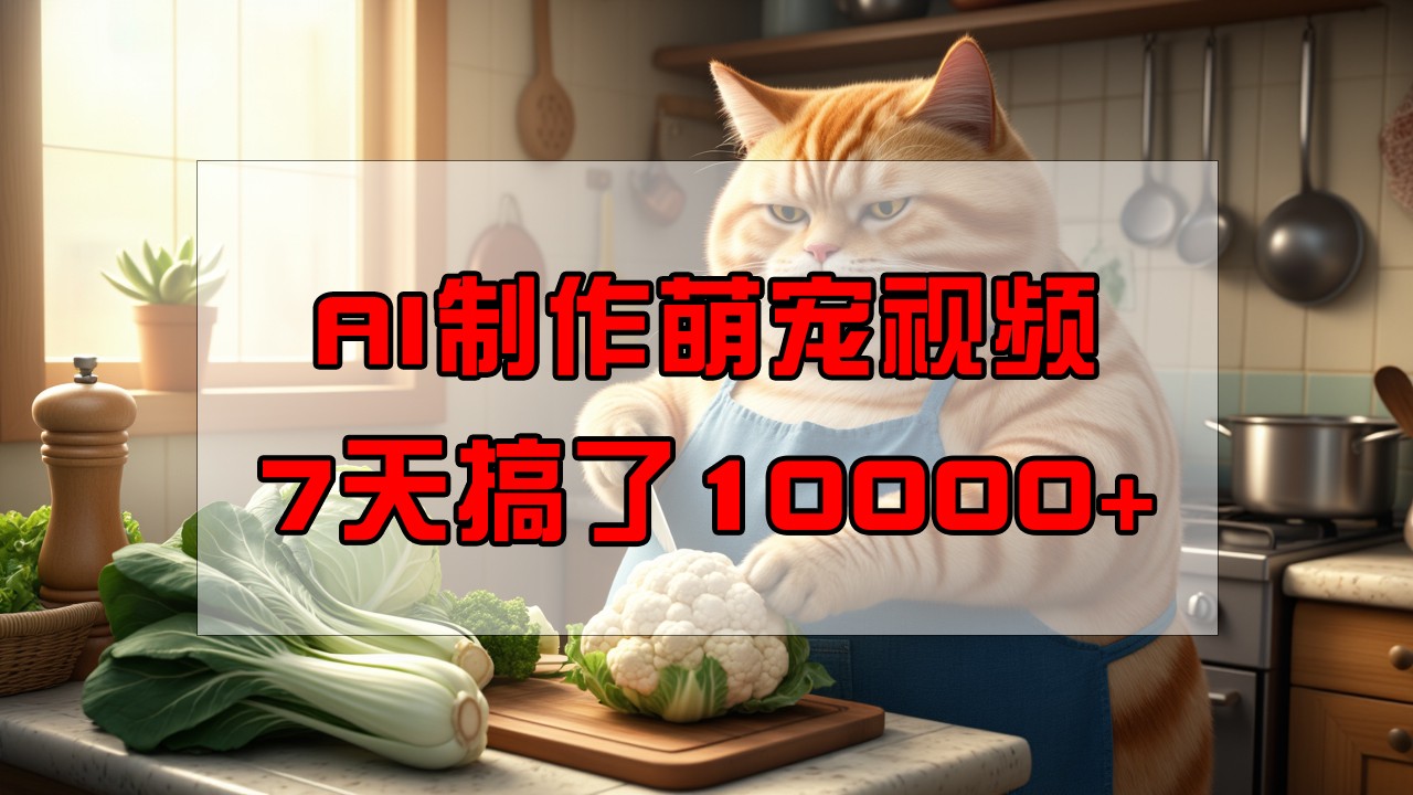 靠AI制作萌宠视频，7天搞了1万+，操作简单门槛低，有手机就行远创网-专注分享副业落地实操课程 – 全网首发_高质量项目输出远创网