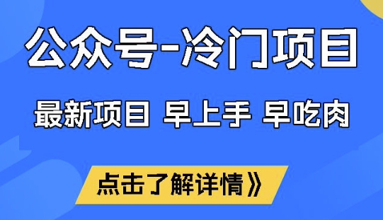 公众号冷门赛道，早上手早吃肉，单月轻松稳定变现1W【揭秘】远创网-专注分享副业落地实操课程 – 全网首发_高质量项目输出远创网