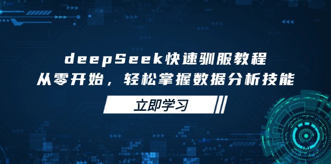 deepSeek快速驯服教程，从零开始，轻松掌握数据分析技能远创网-专注分享副业落地实操课程 – 全网首发_高质量项目输出远创网