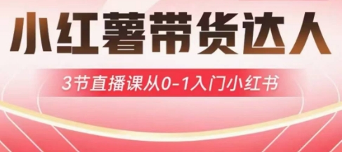 小红薯达人带货启航计划，3节直播课从0-1入门小红书远创网-专注分享副业落地实操课程 – 全网首发_高质量项目输出远创网