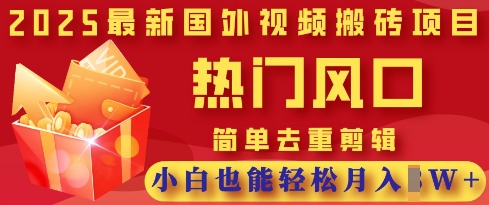 2025最新视频搬砖项目，热门风口，简单去重剪辑，小白也能轻松月入过W远创网-专注分享副业落地实操课程 – 全网首发_高质量项目输出远创网
