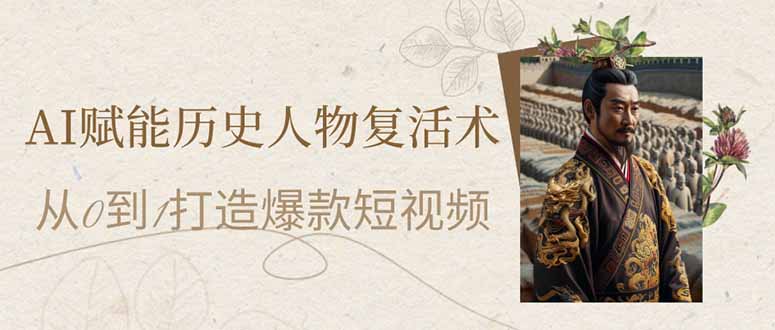 AI赋能历史人物复活术：从0到1打造爆款短视频远创网-专注分享副业落地实操课程 – 全网首发_高质量项目输出远创网