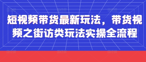 短视频带货最新玩法，带货视频之街访类玩法实操全流程远创网-专注分享副业落地实操课程 – 全网首发_高质量项目输出远创网