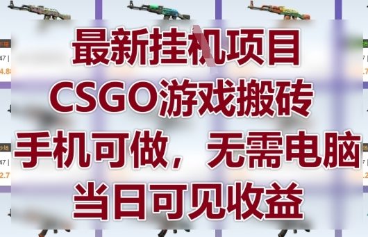 最新挂G项目，CSGO游戏搬砖，手机可做，无需电脑，当日见收益【揭秘】远创网-专注分享副业落地实操课程 – 全网首发_高质量项目输出远创网