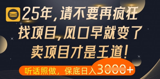 什么？25年你还在疯狂找项目做，醒醒吧，看完这些你全都懂了【揭秘】远创网-专注分享副业落地实操课程 – 全网首发_高质量项目输出远创网