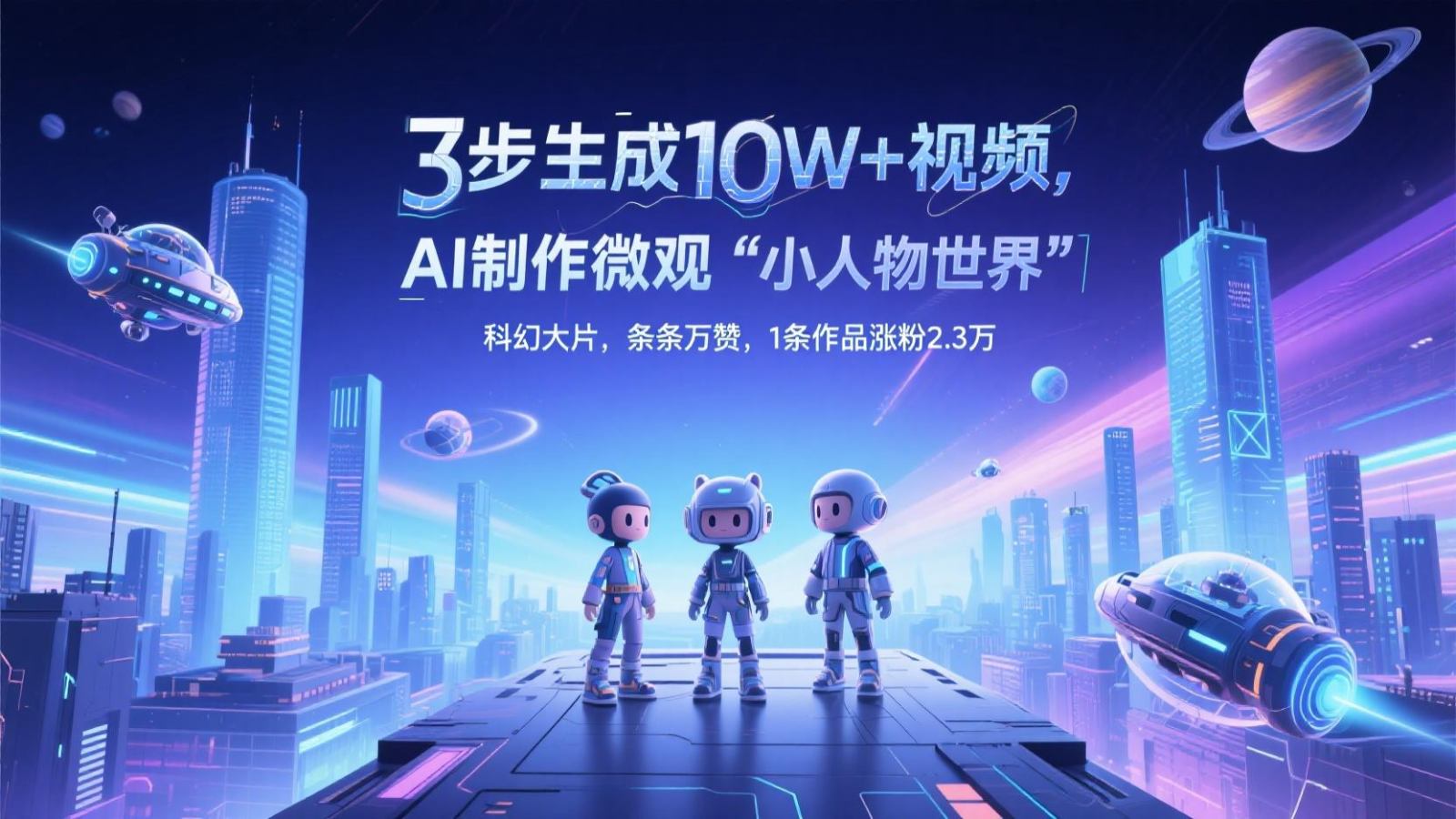 三步生成10W+视频，AI制作微观“小人物世界”科幻大片，条条万赞，1条作品涨粉2.3万远创网-专注分享副业落地实操课程 – 全网首发_高质量项目输出远创网