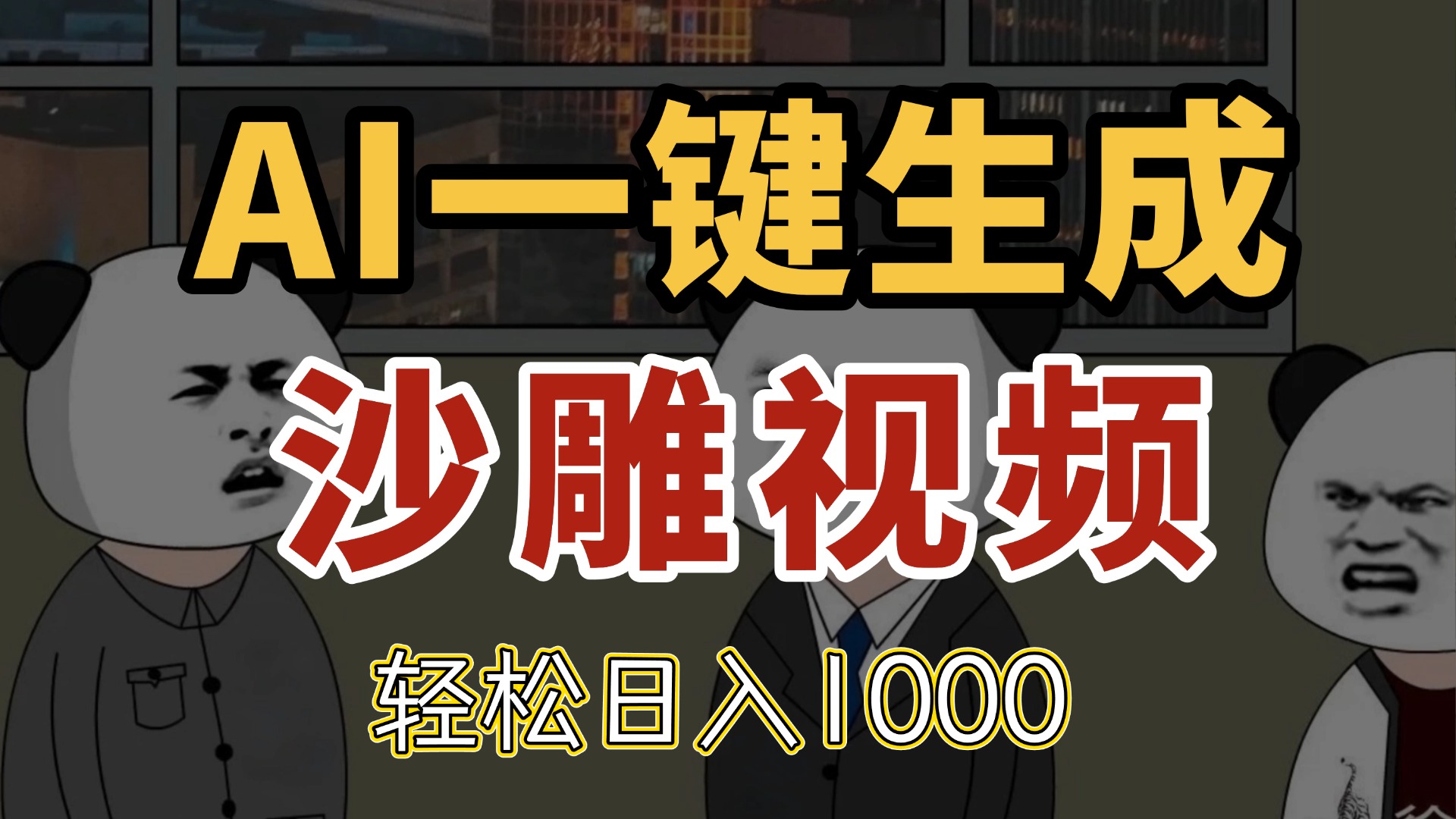 AI一键生成沙雕视频，一条视频千万播放，轻松日入1000远创网-专注分享副业落地实操课程 – 全网首发_高质量项目输出远创网