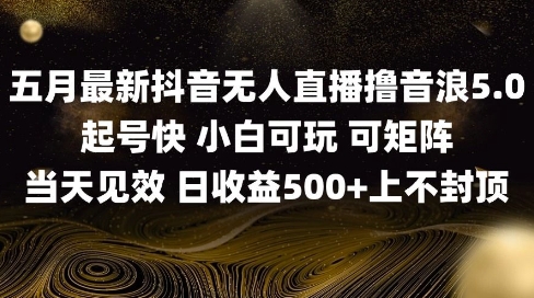 2025五月最新无人直播撸音浪单日产出5张+实操教程【揭秘】远创网-专注分享副业落地实操课程 – 全网首发_高质量项目输出远创网