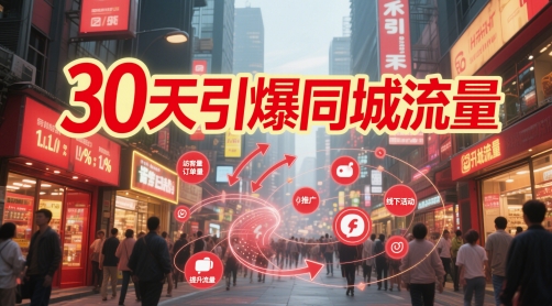 30天引爆同城流量：团购篇 认知篇 流量篇 来客篇 达人篇 老板人设IP篇 投流篇远创网-专注分享副业落地实操课程 – 全网首发_高质量项目输出远创网