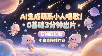 AI生成萌系小人唱歌，0基础3分钟出片，28个作品涨粉8.9W，单条最高19W赞，日入四位数，小白直接抄作业远创网-专注分享副业落地实操课程 – 全网首发_高质量项目输出远创网