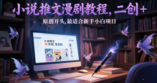 小说推文漫剧教程，二创+原创开头，最适合新手小白项目远创网-专注分享副业落地实操课程 – 全网首发_高质量项目输出远创网