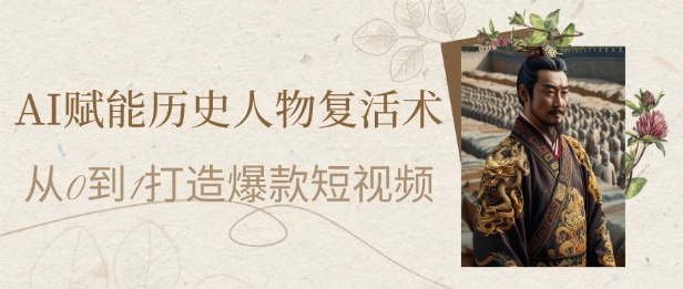 AI赋能历史人物复活术：从0到1打造爆款短视频，7天涨粉10W，小白也能月入过1W远创网-专注分享副业落地实操课程 – 全网首发_高质量项目输出远创网