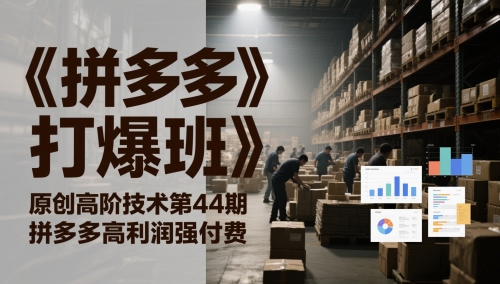 《拼多多打爆班》原创高阶技术第44期，拼多多高利润强付费远创网-专注分享副业落地实操课程 – 全网首发_高质量项目输出远创网