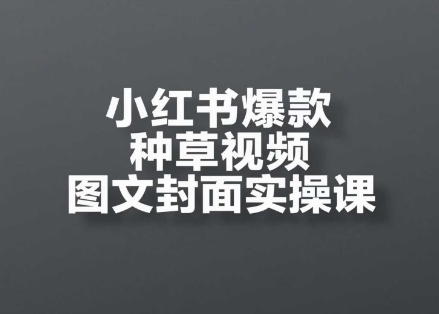 小红书爆款种草视频图文封面实操课，​开店、选品、引流、变现全流程远创网-专注分享副业落地实操课程 – 全网首发_高质量项目输出远创网
