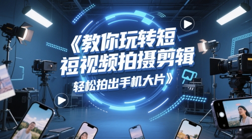 教你玩转短视频拍摄剪辑，轻松拍出手机大片远创网-专注分享副业落地实操课程 – 全网首发_高质量项目输出远创网