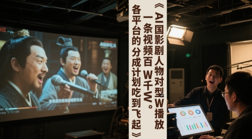 AI三国影视剧人物对口型唱歌玩法，一条视频百W千W播放，各平台的分成计划吃到飞起远创网-专注分享副业落地实操课程 – 全网首发_高质量项目输出远创网