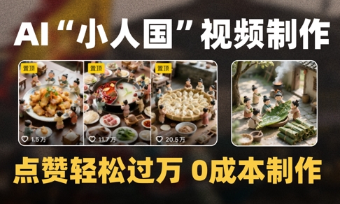 爆款1000W+播放微缩景观迷你小人国AI视频0成本制作全流程教学远创网-专注分享副业落地实操课程 – 全网首发_高质量项目输出远创网