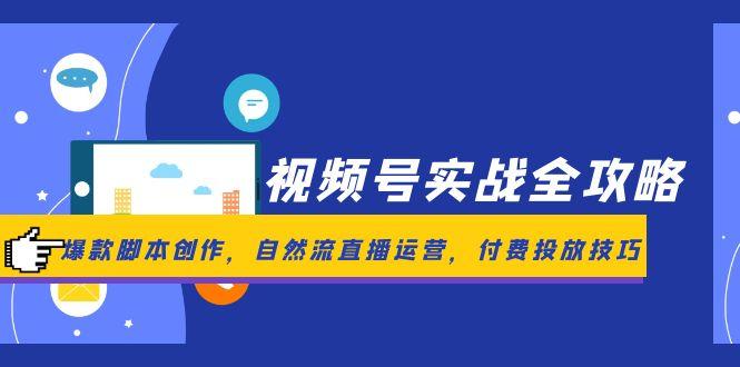 视频号实战全攻略，爆款脚本创作，自然流直播运营，付费投放技巧远创网-专注分享副业落地实操课程 – 全网首发_高质量项目输出远创网