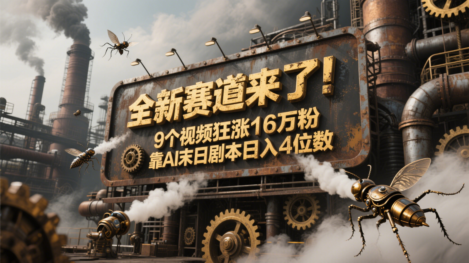 全新赛道来了！9个视频狂涨16万粉，靠AI末日剧本日入4位数，评论区爆肝追更！远创网-专注分享副业落地实操课程 – 全网首发_高质量项目输出远创网