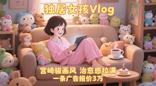 单个账号涨粉71W！用AI制作独居女孩Vlog，宫崎骏画风，治愈感拉满，一条广告报价3W远创网-专注分享副业落地实操课程 – 全网首发_高质量项目输出远创网