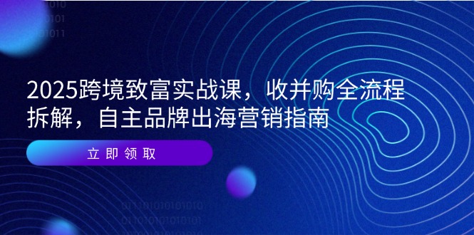 2025跨境致富实战课，收并购全流程拆解，自主品牌出海营销指南远创网-专注分享副业落地实操课程 – 全网首发_高质量项目输出远创网
