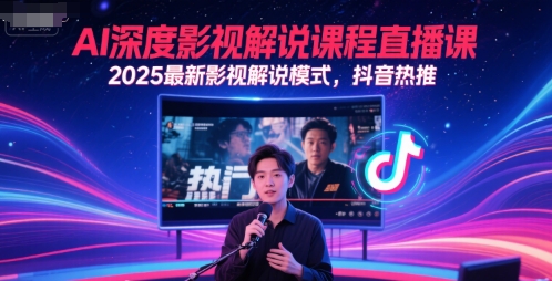 AI深度影视解说课程直播课，2025最新影视解说模式，抖音热推远创网-专注分享副业落地实操课程 – 全网首发_高质量项目输出远创网
