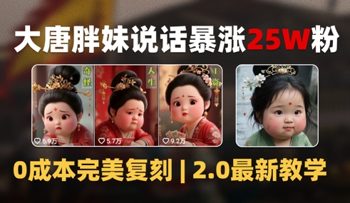 AI大唐胖贵妃说话2.0，40条视频暴涨40w粉，附独家变现攻略远创网-专注分享副业落地实操课程 – 全网首发_高质量项目输出远创网