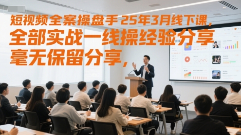 短视频全案操盘手25年3月线下课，全部实战一线操盘手经验分享，毫无保留分享，全是干货远创网-专注分享副业落地实操课程 – 全网首发_高质量项目输出远创网