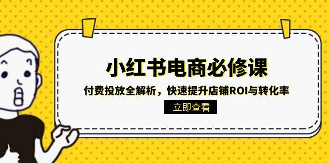 小红书电商必修课：付费投放全解析，快速提升店铺ROI与转化率远创网-专注分享副业落地实操课程 – 全网首发_高质量项目输出远创网