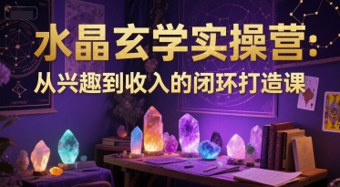 水晶玄学实操营：从兴趣到收入的闭环打造课远创网-专注分享副业落地实操课程 – 全网首发_高质量项目输出远创网