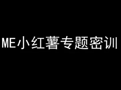 ME小红薯专题密训-小红书电商教程远创网-专注分享副业落地实操课程 – 全网首发_高质量项目输出远创网