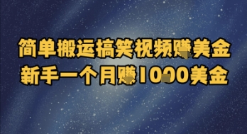 简单搬运搞笑视频挣美金，新手一个月入1k美金远创网-专注分享副业落地实操课程 – 全网首发_高质量项目输出远创网