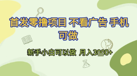 首发零撸项目 不看广告 手机可做 新手小白可以做  月入3k+【揭秘】远创网-专注分享副业落地实操课程 – 全网首发_高质量项目输出远创网