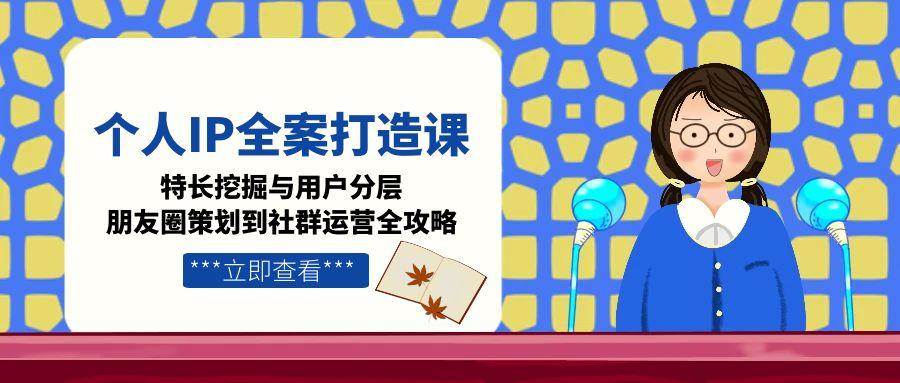个人IP全案打造课，特长挖掘与用户分层，朋友圈策划到社群运营全攻略远创网-专注分享副业落地实操课程 – 全网首发_高质量项目输出远创网