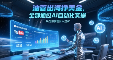 油管出海挣美金，全部通过AI自动化实操，从0到1实现月入过W远创网-专注分享副业落地实操课程 – 全网首发_高质量项目输出远创网