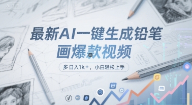 最新AI一键生成铅笔画爆款视频，多平台分发，日 入1k+，小白轻松上手【揭秘】远创网-专注分享副业落地实操课程 – 全网首发_高质量项目输出远创网