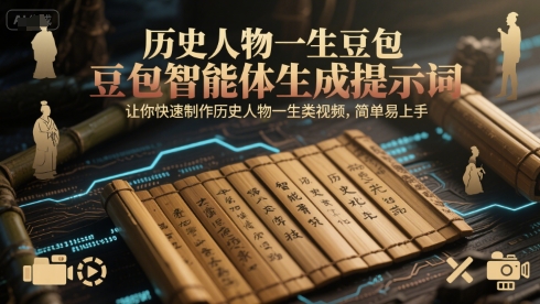 历史人物一生豆包智能体生成提示词，让你快速制作历史人物一生类视频，简单易上手远创网-专注分享副业落地实操课程 – 全网首发_高质量项目输出远创网