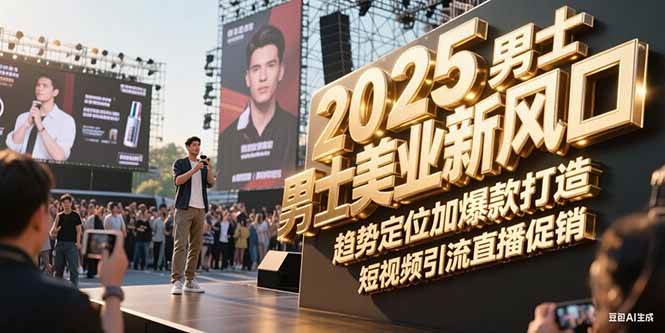 2025男士美业新风口，趋势定位加爆款打造，短视频引流直播促销远创网-专注分享副业落地实操课程 – 全网首发_高质量项目输出远创网